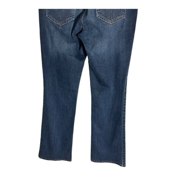 Ann Taylor Loft Jeans Women's Size 10 Blue Dark Wash Flare Denim Flap Pocket - Picture 6 of 8